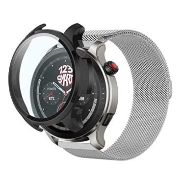 Imagem de Pulseira Aço Milanese + Capa protetora Case pelicula de vidro marca 123smart Compativel com GTR4 GTR 4 A2166
