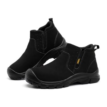 Imagem de DRKA Bota Chelsea masculina Steel Toe – EH, impermeável, para construção, industrial, antiderrapante, Black2501, 45