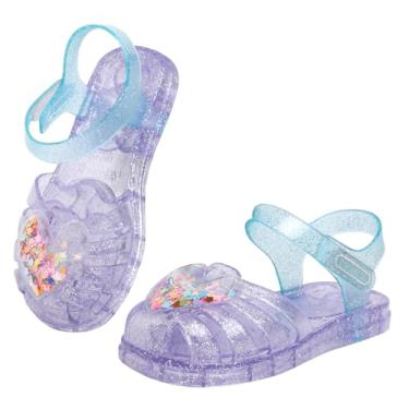 Imagem de Szsppinnshp Sandálias Jelly para meninas, pescador, gladiador, praia, água, glitter, sandálias rasteiras, bico fechado, fantasia de princesa, sapatos sociais de verão para bebês/crianças pequenas