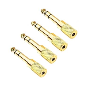 Imagem de JOMLEY Adaptador de conector de fone de ouvido de 6,35 mm a 3,5 mm, fêmea de 1/20.3 cm para adaptador de fone de ouvido macho de 1/10.2 cm para amplificador, guitarra elétrica, smartphone, tablet