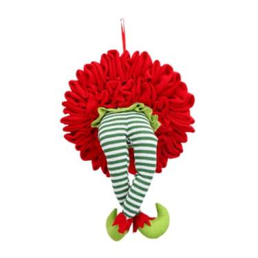 Imagem de Esquirla Decoração de árvore de Natal com perna de elfo, guirlanda pendente, porta da frente, enfeite de parede para decoração de ano novo, lareira e jardim, Pernas Verdes