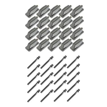 Imagem de Kit 20 Canoas Tom Caixa Cromo 19.07 + 20 Parafusos 51X6Mm M6