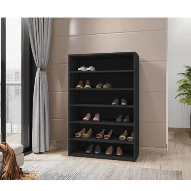 Imagem de Armário Multiuso Organizador Sapateira Lais Preto - Ajl Móveis - Ajl M