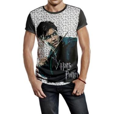 Imagem de Camiseta Masculina Harry Potter Full Print Ref:390 - smoke, Preto, M