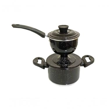 Imagem de Cuscuzeira Individual De Aluminio Preta Pig 800ml Docesar