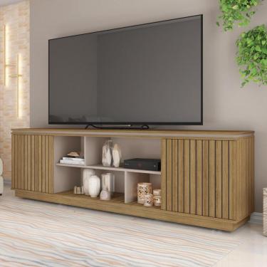 Imagem de Bancada Rack Tv Até 75 Polegadas 2 Portas Sky Marrom Caemmun