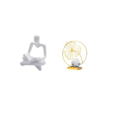 Imagem de Fenteer Escultura Abstrata de Ferro com Folhas Imaginativas para Sala de Estar, Escritório, Estante, Mesa, Quarto, Lareira, Decoração E Presente Colecionável