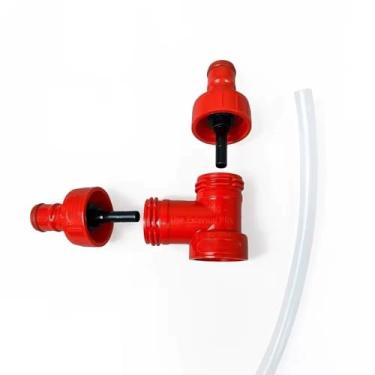 Imagem de Kit De Carbonatação Para Cerveja Artesanal Com Adaptador Em T, 2 Tampas De Plástico Com Trava De Esfera, Mangueira De EVA De 1m (6,3x9,5mm) | Para Carbonatação Forçada E Transferência De Cerveja