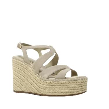 Imagem de Kenneth Cole Sandália feminina Solace Wedge, Camurça amêndoa, 40