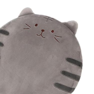 Imagem de Pssopp Almofada Redonda de Formato Bonito, Tapete de Poliuretano Respirável, Futon Confortável de Desenho Animado para Sala de Estar, 40x40 Cm para Adultos e Crianças (Cinza)