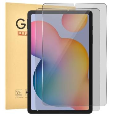 Imagem de Jngnpn Pacote com 2 protetores de tela de privacidade para Samsung Galaxy Tab S6 Lite (10,4 polegadas) (2024/2022/2020), película de vidro temperado de dureza 9H, antiespião, compatível com capas