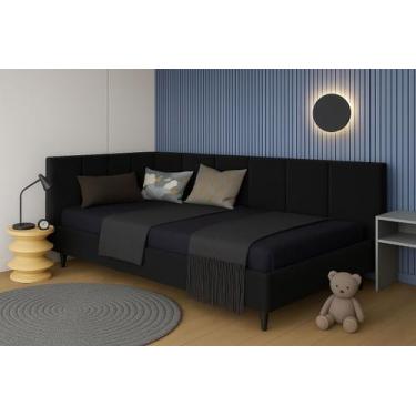 Imagem de Kit Cabeceira Solteiro Em L 90cmx1,90cm na lateral 50cm Altura - CasaB