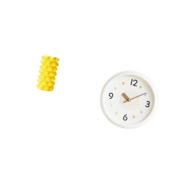 Imagem de Fenteer Vaso de Flores de Porcelana E Relógio de Parede Moderno, Ornamento Decorativo de Mesa com Grandes Números para Decoração de Sala de Estar E Escritório