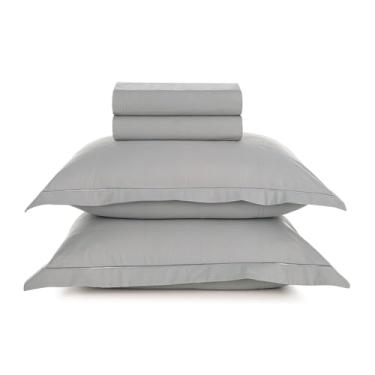 Imagem de Karsten Jogo de Cama Deliz Titânio/Cinza Queen 100% Algodão 4 peças 200 Fios
