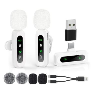 Imagem de Microfone sem fio USB C Lavalier GoorDik para Android branco