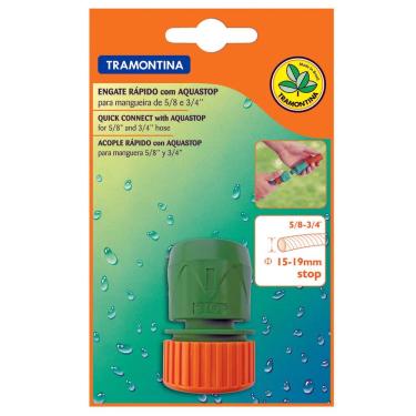 Imagem de Engate Rápido Tramontina c/ Aquastop p/ Mangueira 5/8" e 3/4"  