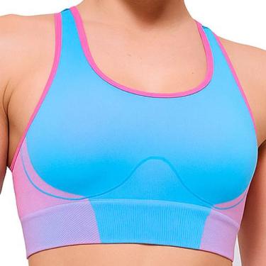 Imagem de Top Selene Sem Costura Poliamida Macia Sem Bojo Reforçado Nadador Alta