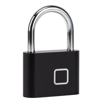 Imagem de Cadeado Biométrico Inteligente Com Desbloqueio Digital E Bateria Usb Recarregável Preto