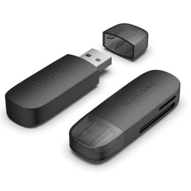 Imagem de Leitor De Cartão Portátil Vention Usb 3.0 Para Sd + Tf 2x1 - Bbacomerc