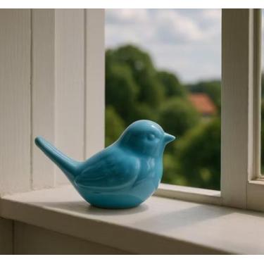 Imagem de Conjunto de Passarinhos Decorativos em Cerâmica Colorida Enfeites para