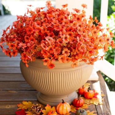 Imagem de Flores de plantas artificiais para decoração de outono ao ar livre - f