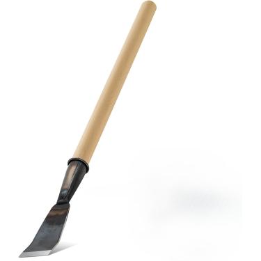 Imagem de Leriton Ferramenta de descascamento de cascas de 67,5 cm, ferramentas de descascador de toras de lâmina curva de aço longo com cabo de madeira confortável, ferramenta de remoção de casca para toras