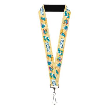 Imagem de Buckle-Down The Smurfs Lanyard, The Smurfs Beach Day Fun Scene and Title Logo, Elastic