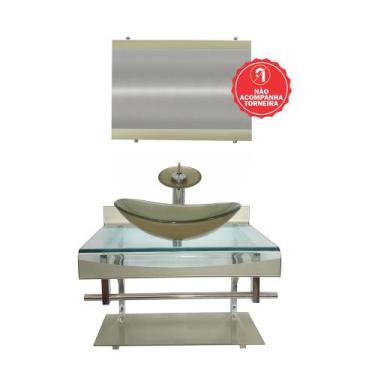 Imagem de Gabinete de Vidro 70cm para banheiro Holanda  - EKASA, Champanhe