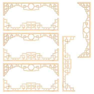 Imagem de Toddmomy 8 peças de acessórios para modelos arquitetônicos chineses em miniatura, móveis decorativos vintage para casa de bonecas, mini painéis divisórios, decoração de cena para artesanato e