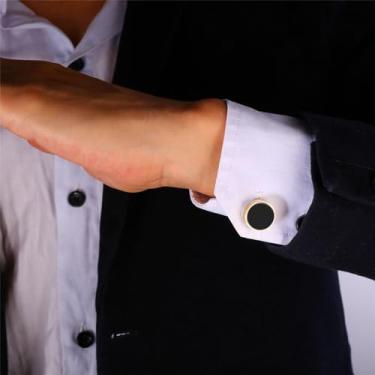 Imagem de Abotoaduras masculinas de aço inoxidável, acessórios de negócios, One Size, Aço inoxidável, Sem Pedra Preciosa