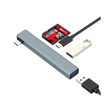 Imagem de Hub adaptador USB C divisor MacBook para iPhone 17 16 (5 em 1) para iPad Pro Mini Multiport Mac Docking Station Tipo C para OTG TF Leitor de cartão SD Conversor de carregamento para Apple Laptop