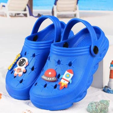 Imagem de Sapatos aquáticos clássicos para meninos e meninas com estampa de jardim, sandália Beah, Azul, 8.5-9 Toddler