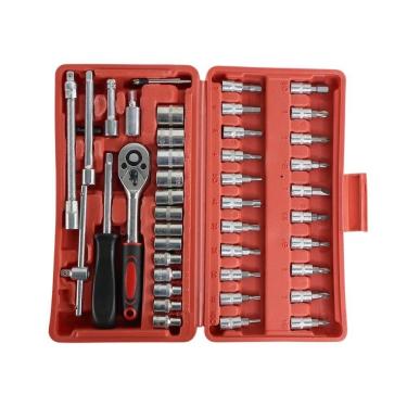 Imagem de Conjunto Ferramentas 46 Peças Chave Combinada Catraca Soquet