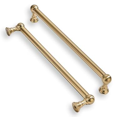 Imagem de khtumeware 1 pacote com puxador para eletrodomésticos de 30,5 cm com orifício central de latão escovado puxadores de armário resistentes de cetim dourado para armários armários de cozinha armários de