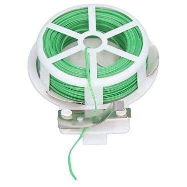 Imagem de Dispensador de Rolo de Cabo de Plástico de Plástico a Aço, Arame de Corda de Jardim Branco e Verde Com Cortador, Sem Danos Laços de Planta de Jardim para Videiras (20m)