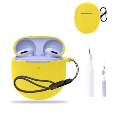 Imagem de NOUKAJU Capa para Google Pixel Buds 2a, capa protetora para fone de ouvido (com mosquetão + cordão + caneta de limpeza) à prova de quedas, arranhões, à prova de choque, capa para Google Pixel Buds 2a