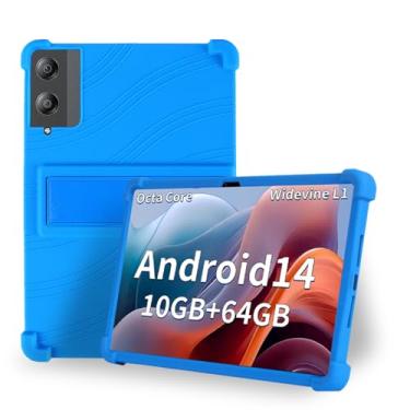 Imagem de Capa para tablet Doogee Tab E3 Pro de 13 polegadas – Capa protetora de silicone à prova de choque com suporte, estilo comercial resistente a quedas (azul)