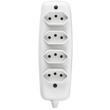 Imagem de Tomada Em Barra Quadrupula 2p 10a 250 Volts Branca - 26340 Ilumi Tomara Quadrupla 2p+t 10a 250v Branca 26340 Ilumi