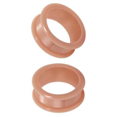 Imagem de XIMAX 2 peças de silicone de parede grossa dupla alargada tom de pele alargador de orelha alargadores túnel pele macia e lisa extensores de silicone retentor para mulheres homens 4G-1 e 1/5.1 cm 5-38