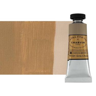Imagem de Charvin Tinta a óleo extrafina, cinza quente Charvin 20 mL - Triple-Milled, Rich Texture, Poppy Oil-Based, Light-Fast, Handmade, Archival Quality