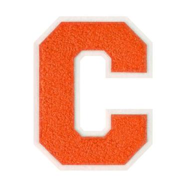 Imagem de 1 peça de patch de letra de chenille laranja de 11,4 cm com borda branca – Remendos do alfabeto para roupas, jaquetas, mochilas, chapéus para decoração personalizada, nome personalizado e artesanato