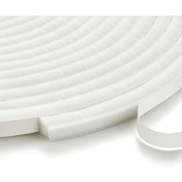 Imagem de Excluidor de rascunho para janelas de portas, 4,9 m 0,9 cm x 1,5 cm, fita adesiva para remoção de intempéries, fita de vedação autoadesiva, branca