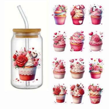 Imagem de F02C18K01 UV DTF Cup Wraps Inverno UV DTF Transferência Adesivo Impermeável para Copos de Vidro, Mobiliário, Artesanato DIY, Adesivos de Transferência para DIY Garrafa de Água Laptop Decalque Madeira