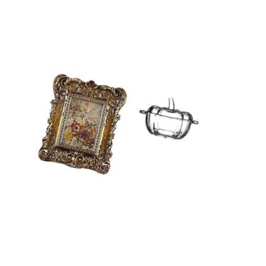 Imagem de Fenteer Porta-retratos de Vidro Floral Esculpido à Mão com Tampa em Formato de Abóbora, Porta-retratos Antigo de Mesa para Parede, Pote de Biscoitos Transpare