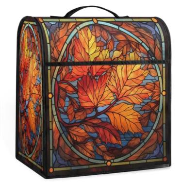 Imagem de Folhas de vidro de outono capa de misturador de auxílio de cozinha para batedeira 6-8 litros auxílio de cozinha resistente à poeira capas protetoras de armazenamento capas de eletrodomésticos para