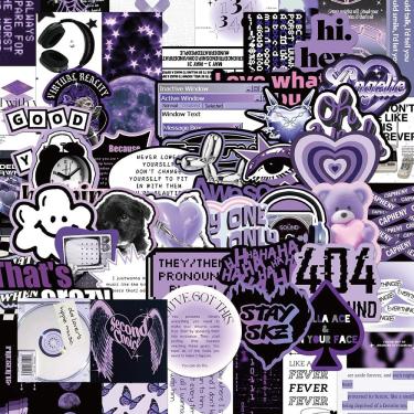 Imagem de Adesivos de vinil impermeável Hi Heys Purples Styles 60 unidades/lote
