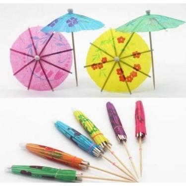 Imagem de Kit 24 Mini Sombrinha para Drinks Palito Guarda-chuva Enfeites Drinks 