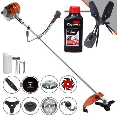Imagem de Roçadeira Multifuncional Tekna RL520ACNTK À Gasolina 2T 52cc 2HP de Potência Alta Rotação Com Carretel de Nylon + Kit 7 Lâminas Extras + ÓLEO TOYAMA