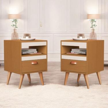 Imagem de Kit Mesa Cabeceira 2 Unidades Ype Off White Ype