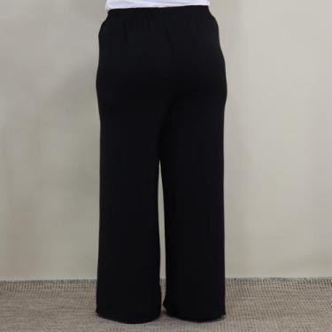 Imagem de Calça Plus Size Pantalona Feminina Soltinha Elástico Fino na Cintura C